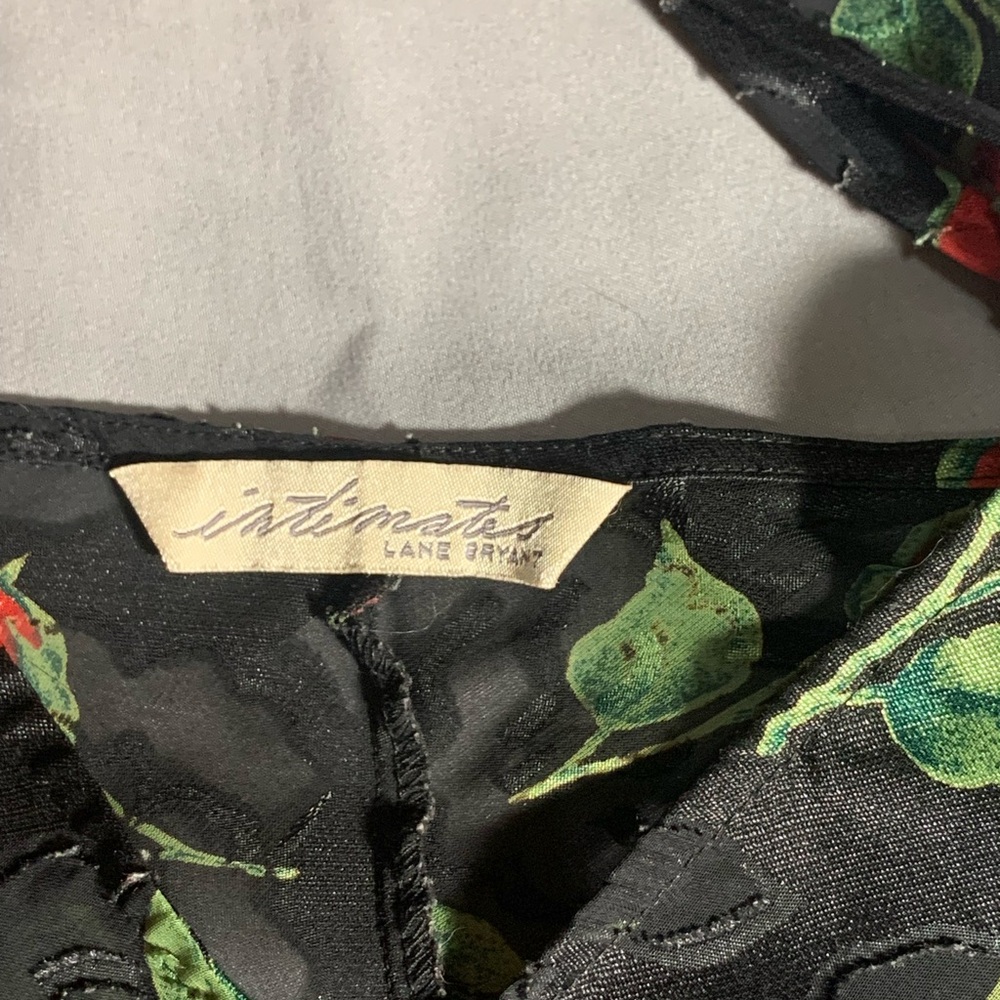 Lane Bryant Black and Green Floral Intimates